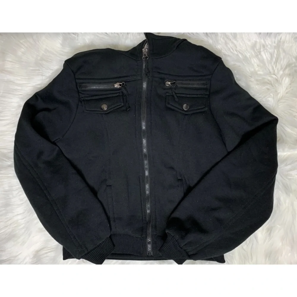 Black fluffy puffer/snow jacket